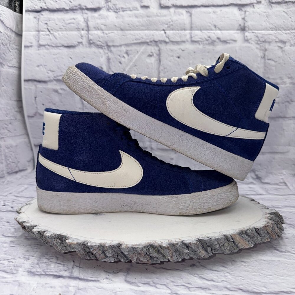 Nike SB Boys Blazer Mid Royal Blue / White Sneaker Size 6 Shoes - Picture 7 of 10